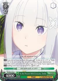 In the Present With Everyone, Emilia - Re:ZERO: The Frozen Bond - Weiss Schwarz card