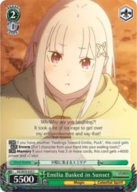 Emilia Basked in Sunset - Re:ZERO: The Frozen Bond - Weiss Schwarz card