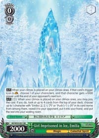 Girl Imprisoned in Ice, Emilia (Parallel Foil) - Re:ZERO: The Frozen Bond - Weiss Schwarz card