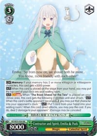 Contractor and Spirit, Emilia & Puck (Parallel Foil) - Re:ZERO: The Frozen Bond - Weiss Schwarz card
