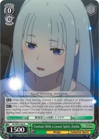 Contract With a Lesser Spirit, Emilia (Parallel Foil) - Re:ZERO: The Frozen Bond - Weiss Schwarz card