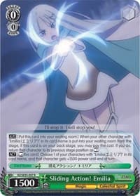 Sliding Action! Emilia (Parallel Foil) - Re:ZERO: The Frozen Bond - Weiss Schwarz card