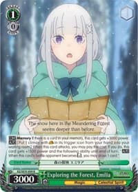 Exploring the Forest, Emilia (Parallel Foil) - Re:ZERO: The Frozen Bond - Weiss Schwarz card