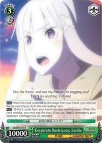 Desperate Resistance, Emilia (Parallel Foil) - Re:ZERO: The Frozen Bond - Weiss Schwarz card