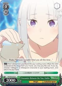Encounter Between the Two, Emilia (Parallel Foil) - Re:ZERO: The Frozen Bond - Weiss Schwarz card