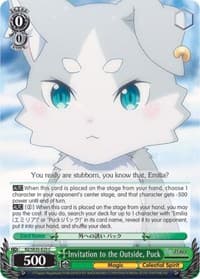 Invitation to the Outside, Puck (Parallel Foil) - Re:ZERO: The Frozen Bond - Weiss Schwarz card