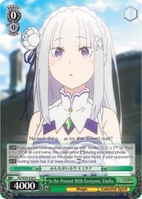 In the Present With Everyone, Emilia (Parallel Foil) - Re:ZERO: The Frozen Bond - Weiss Schwarz card