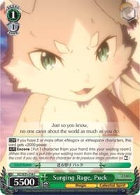 Surging Rage, Puck (Parallel Foil) - Re:ZERO: The Frozen Bond - Weiss Schwarz card