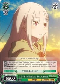 Emilia Basked in Sunset (Parallel Foil) - Re:ZERO: The Frozen Bond - Weiss Schwarz card