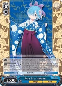 Rem in a Hakama (Parallel Foil) - Re:ZERO: The Frozen Bond - Weiss Schwarz card