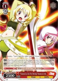 "Teamwork on Our First Meeting" Momoko & Iroha - Magia Record: Puella Magi Madoka Magica [Side Story] (Mobile) - Weiss Schwarz card