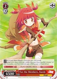 For the Members, Kaede - Magia Record: Puella Magi Madoka Magica [Side Story] (Mobile) - Weiss Schwarz card