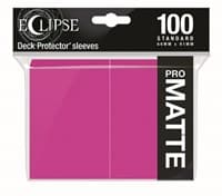 PRO-Matte Eclipse Standard Deck Protector Sleeves - Hot Pink (100-Pack) - Ultra Pro Card Sleeves - Card Sleeves card