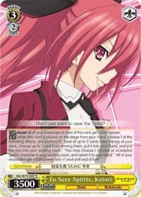 To Save Spirits, Kotori - Date A Live - Weiss Schwarz card