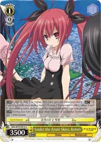 Under the Azure Skies, Kotori - Date A Live - Weiss Schwarz card