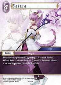 Sakura - Opus XIII: Crystal Radiance - Final Fantasy TCG card