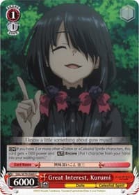 Great Interest, Kurumi - Date A Live - Weiss Schwarz card