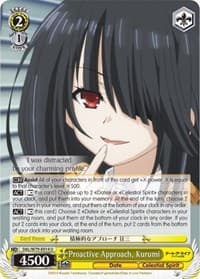 Proactive Approach, Kurumi - Date A Live - Weiss Schwarz card