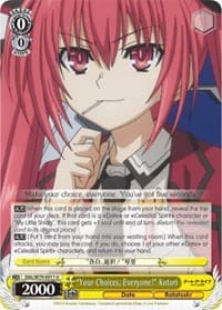 "Your Choices, Everyone!" Kotori - Date A Live - Weiss Schwarz card