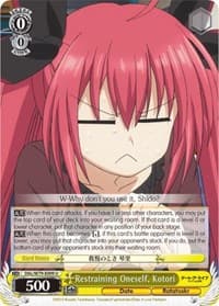Restraining Oneself, Kotori - Date A Live - Weiss Schwarz card
