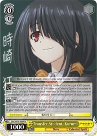 Transfer Student, Kurumi - Date A Live - Weiss Schwarz card