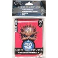 Red Neo Horned Skull Max Gloss Card Sleeves - Standard (50-Pack) - Max Protection Card Sleeves - Card Sleeves card