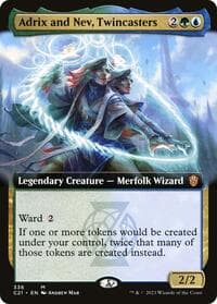 Adrix and Nev, Twincasters (Extended Art) - Commander 2021 - Magic: The Gathering card