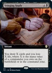 Stinging Study (Extended Art) - Commander 2021 - Magic: The Gathering card