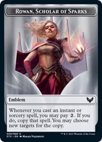 Emblem - Rowan, Scholar of Sparks - Strixhaven: School of Mages - Magic: The Gathering card
