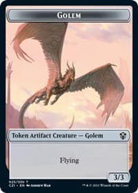 Golem (025) // Thopter Double-Sided Token - Commander 2021 - Magic: The Gathering card