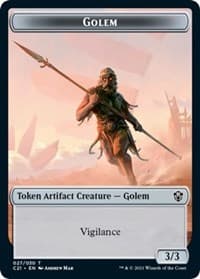 Golem (027) // Thopter Double-Sided Token - Commander 2021 - Magic: The Gathering card