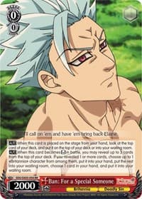 Ban: For a Special Someone - The Seven Deadly Sins - Weiss Schwarz card