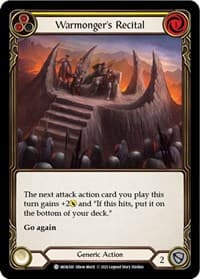 Warmonger's Recital (Yellow) - Monarch - Flesh and Blood TCG card