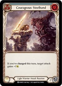 Courageous Steelhand (Blue) - Monarch - Flesh and Blood TCG card