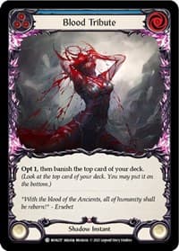 Blood Tribute (Blue) - Monarch - Flesh and Blood TCG card