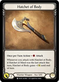Hatchet of Body - Blitz Deck: Monarch - Boltyn - Flesh and Blood TCG card