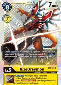RizeGreymon - BT2-038 (Premium Pack Set 01) - Release Special Booster 1.5 - Digimon Card Game card