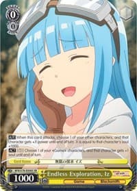 Endless Exploration, Iz (SR) - BOFURI: I Don't Want to Get Hurt, so I'll Max Out My Defense - Weiss Schwarz card