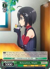 Relaxation, Maple - BOFURI: I Don't Want to Get Hurt, so I'll Max Out My Defense - Weiss Schwarz card