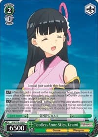 Cloudless Azure Skies, Kasumi - BOFURI: I Don't Want to Get Hurt, so I'll Max Out My Defense - Weiss Schwarz card