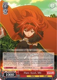 Flare Accel, Mii - BOFURI: I Don't Want to Get Hurt, so I'll Max Out My Defense - Weiss Schwarz card