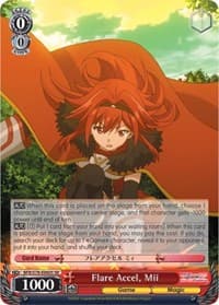 Flare Accel, Mii (SR) - BOFURI: I Don't Want to Get Hurt, so I'll Max Out My Defense - Weiss Schwarz card