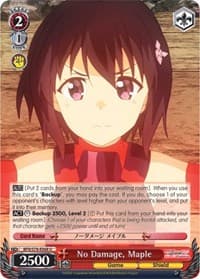 No Damage, Maple - BOFURI: I Don't Want to Get Hurt, so I'll Max Out My Defense - Weiss Schwarz card