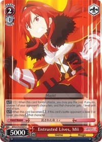 Entrusted Lives, Mii - BOFURI: I Don't Want to Get Hurt, so I'll Max Out My Defense - Weiss Schwarz card