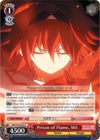 Prison of Flame, Mii - BOFURI: I Don't Want to Get Hurt, so I'll Max Out My Defense - Weiss Schwarz card