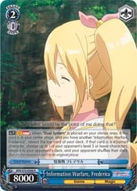 Information Warfare, Frederica - BOFURI: I Don't Want to Get Hurt, so I'll Max Out My Defense - Weiss Schwarz card