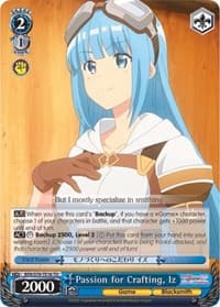 Passion for Crafting, Iz - BOFURI: I Don't Want to Get Hurt, so I'll Max Out My Defense - Weiss Schwarz card