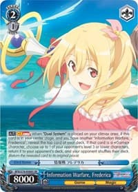 Information Warfare, Frederica (SR) - BOFURI: I Don't Want to Get Hurt, so I'll Max Out My Defense - Weiss Schwarz card