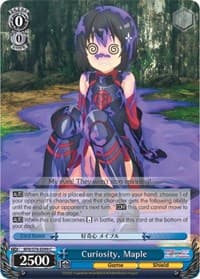 Curiosity, Maple - BOFURI: I Don't Want to Get Hurt, so I'll Max Out My Defense - Weiss Schwarz card