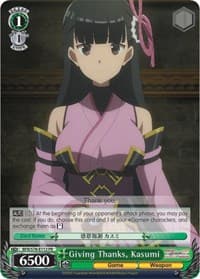 Giving Thanks, Kasumi - BOFURI: I Don't Want to Get Hurt, so I'll Max Out My Defense - Weiss Schwarz card